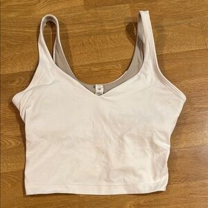 Lululemon Athletica White and Tan Sports Align Tank Top